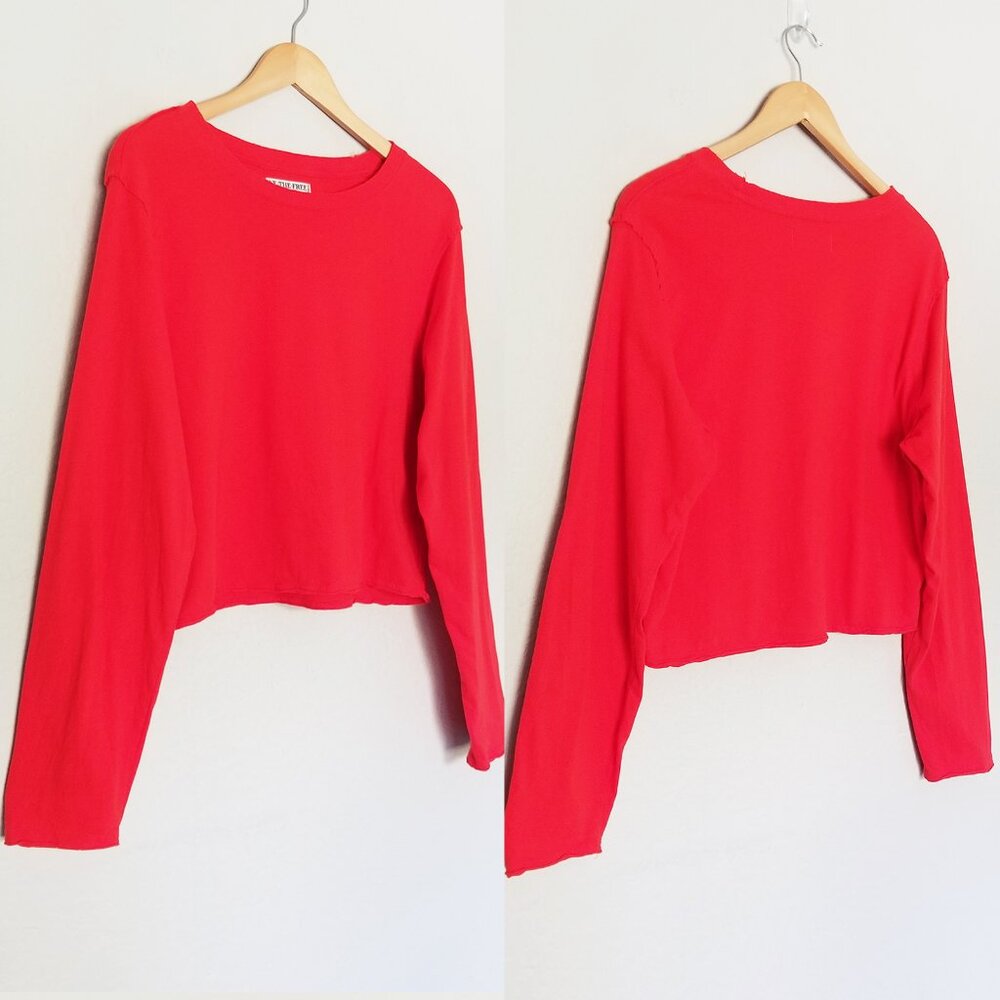 We The Free Red Cropped Long Sleeve Tee - Picture 15 of 15